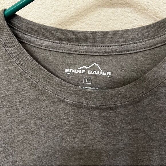 Eddie Bauer Long Sleeve Gray Tee (Size Large) - Picture 4 of 4